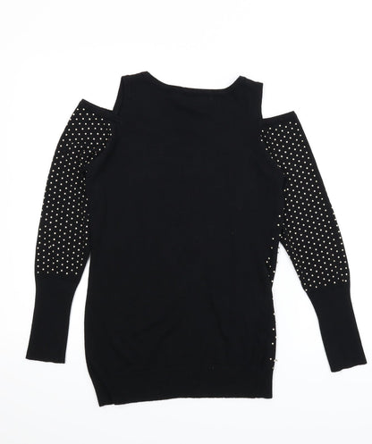 Back view of QED London women’s black jumper, size S