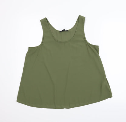 Front view of Atmosphere women’s green basic blouse, size UK 14