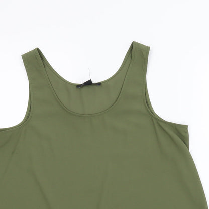 Close-up detail of Atmosphere women’s green basic blouse, size UK 14