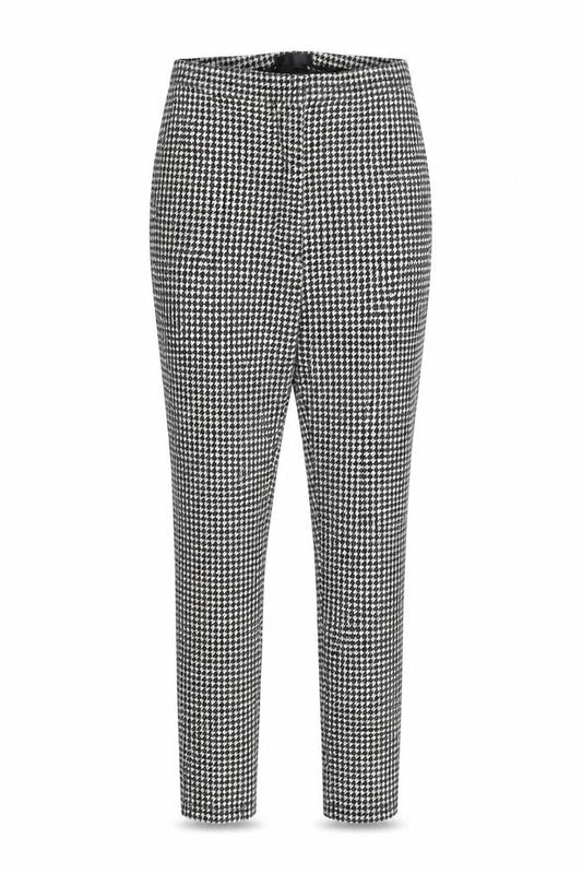 Topshop Womens Black Houndstooth  Carrot Trousers Size 10 L28 in