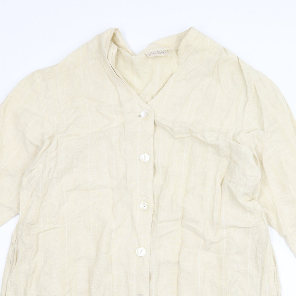 Adini Womens Beige   Shirt Dress  Size M