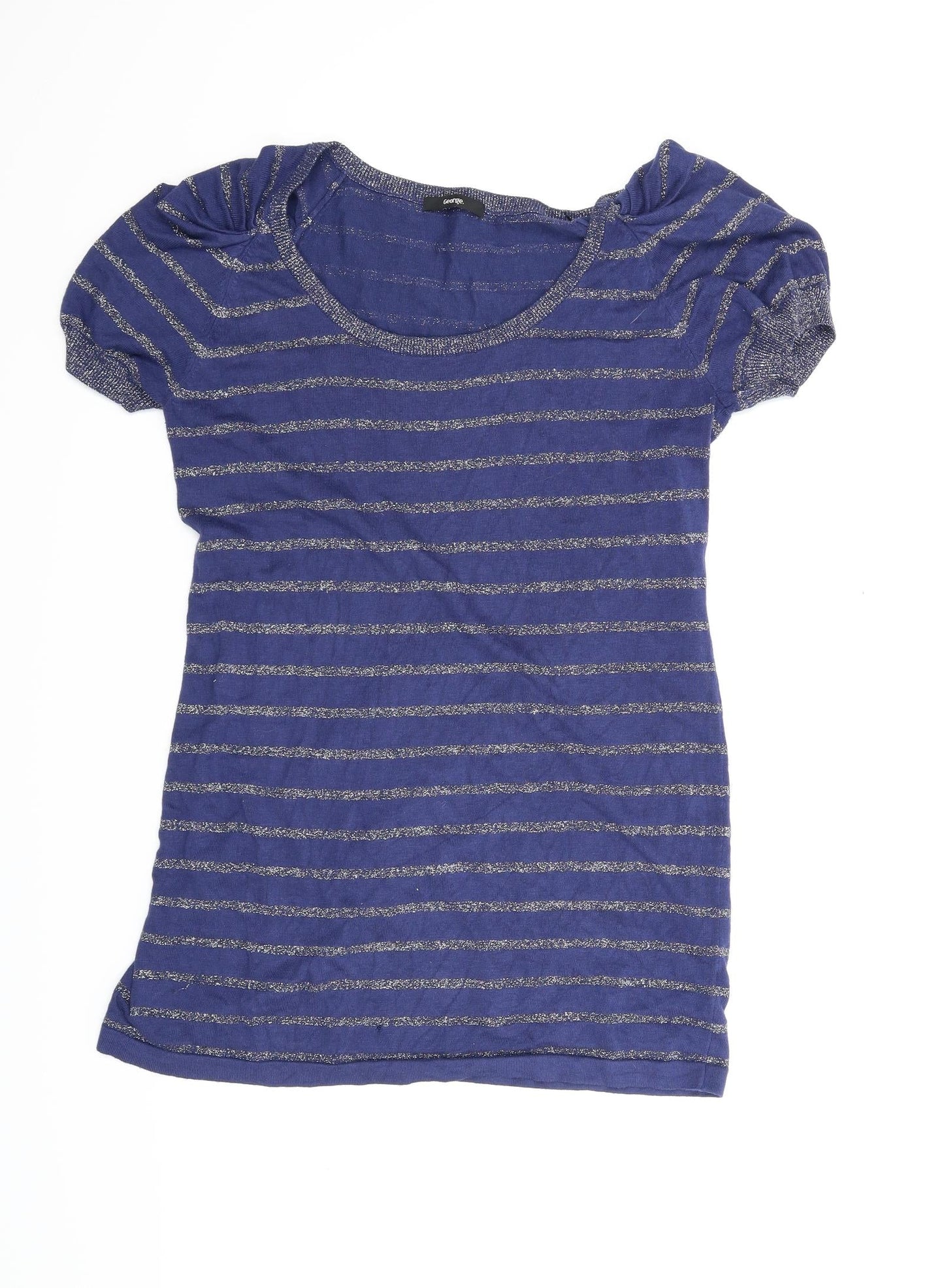 George Womens Blue Striped  A-Line  Size 16