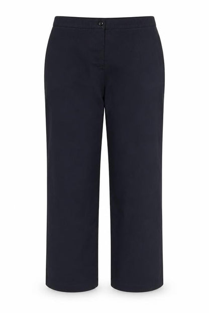 Front view of Briggs women’s blue carpenter trousers, size UK 14, 27-inch leg