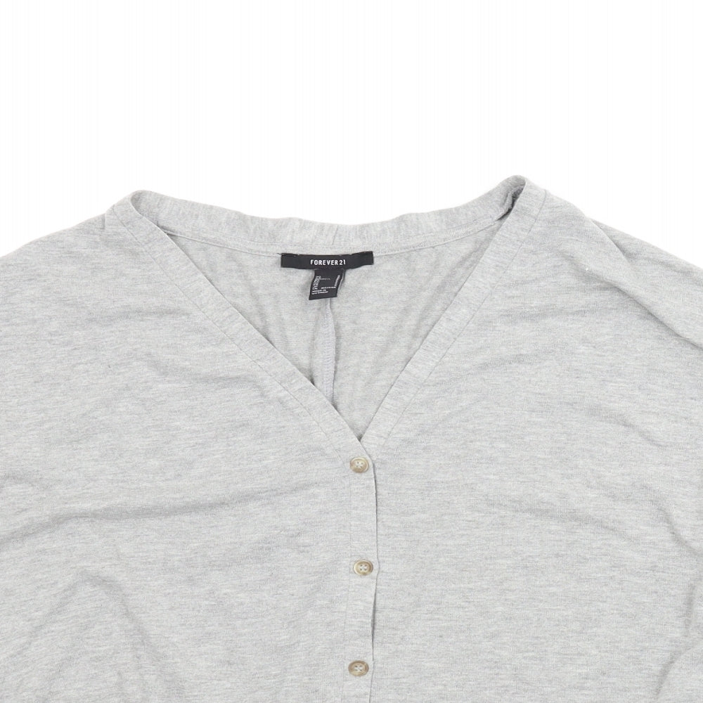Forever21 Womens Grey   Basic Button-Up Size S