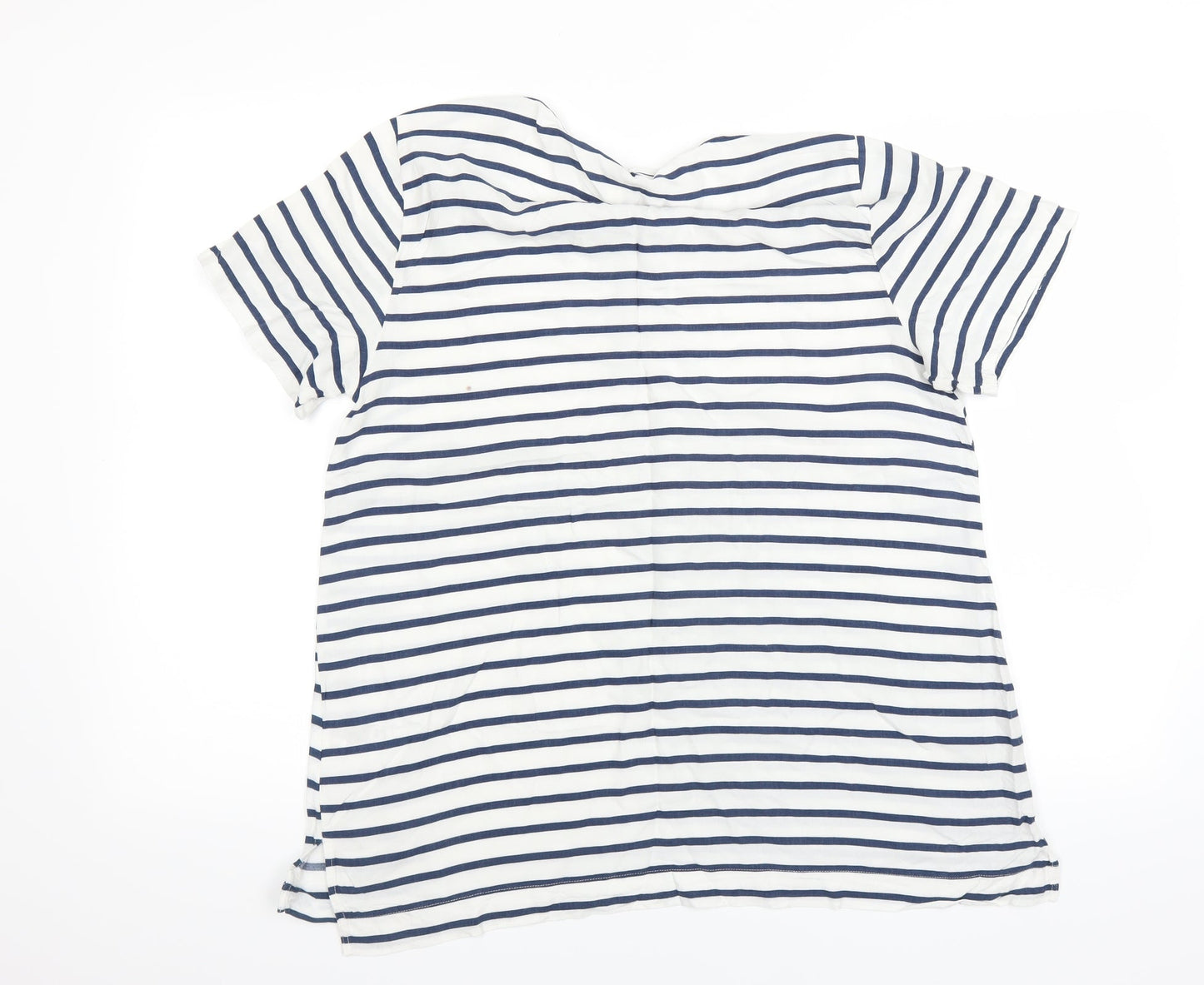 H&M Womens Blue Striped  Basic Blouse Size 14