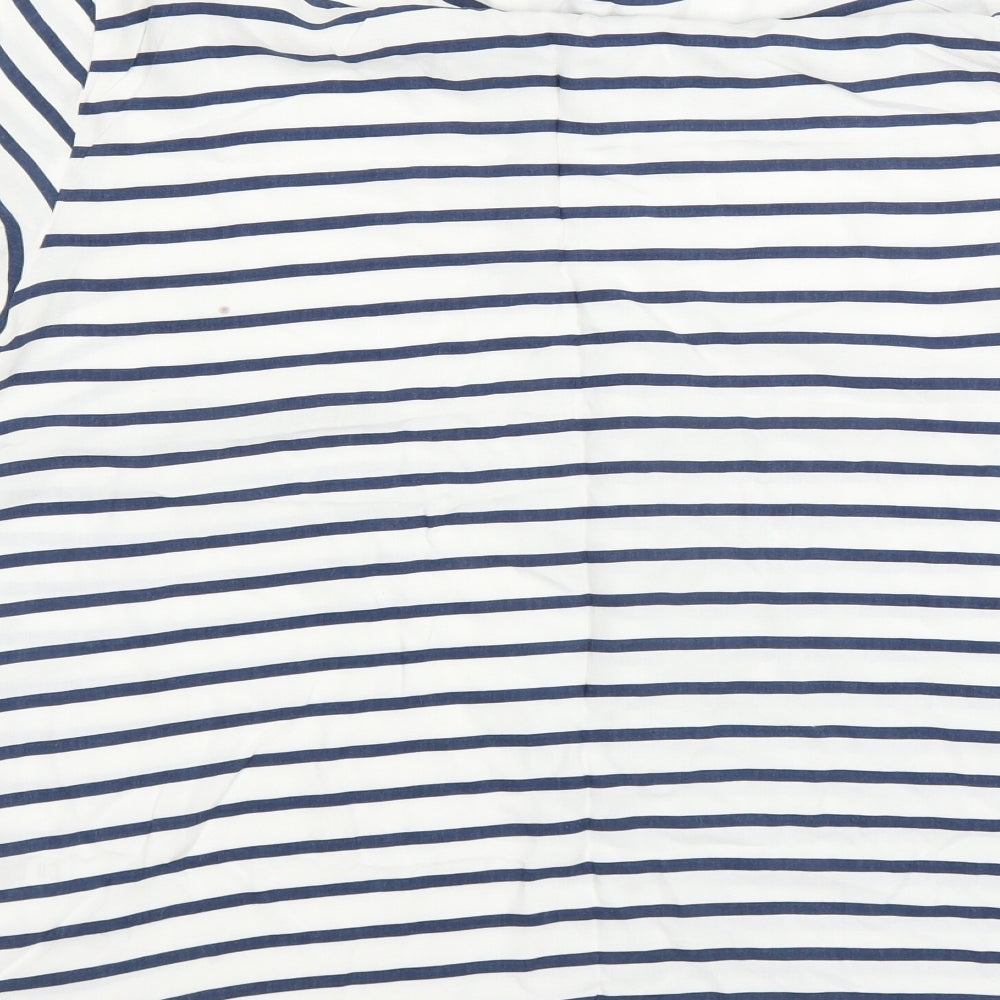 H&M Womens Blue Striped  Basic Blouse Size 14