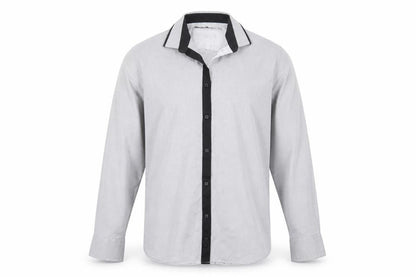 Front view of Spital Fields men’s grey button-up, size 16