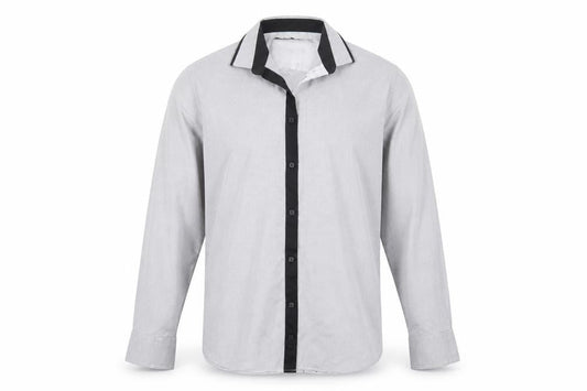 Front view of Spital Fields men’s grey button-up, size 16