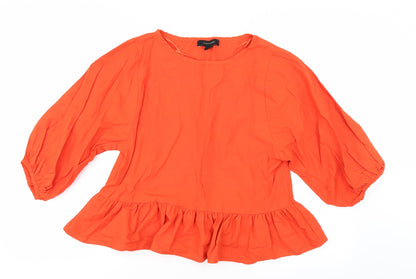 Additional front view of Primark women’s orange tunic blouse, size UK 8