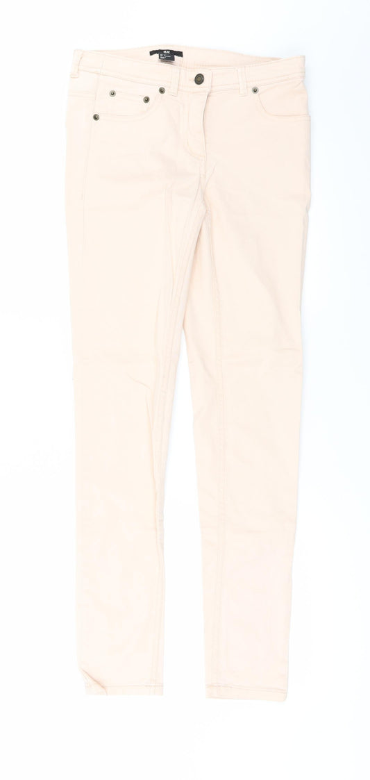 H&M Womens Orange  Denim Skinny Jeans Size 4 L28 in