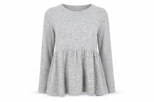 Front view of F&F women’s grey jumper, size UK 8