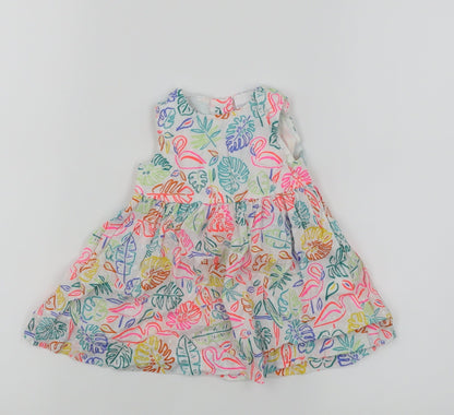 Additional front view of Bluezoo girls’ white floral skater dress, size 3-6, months