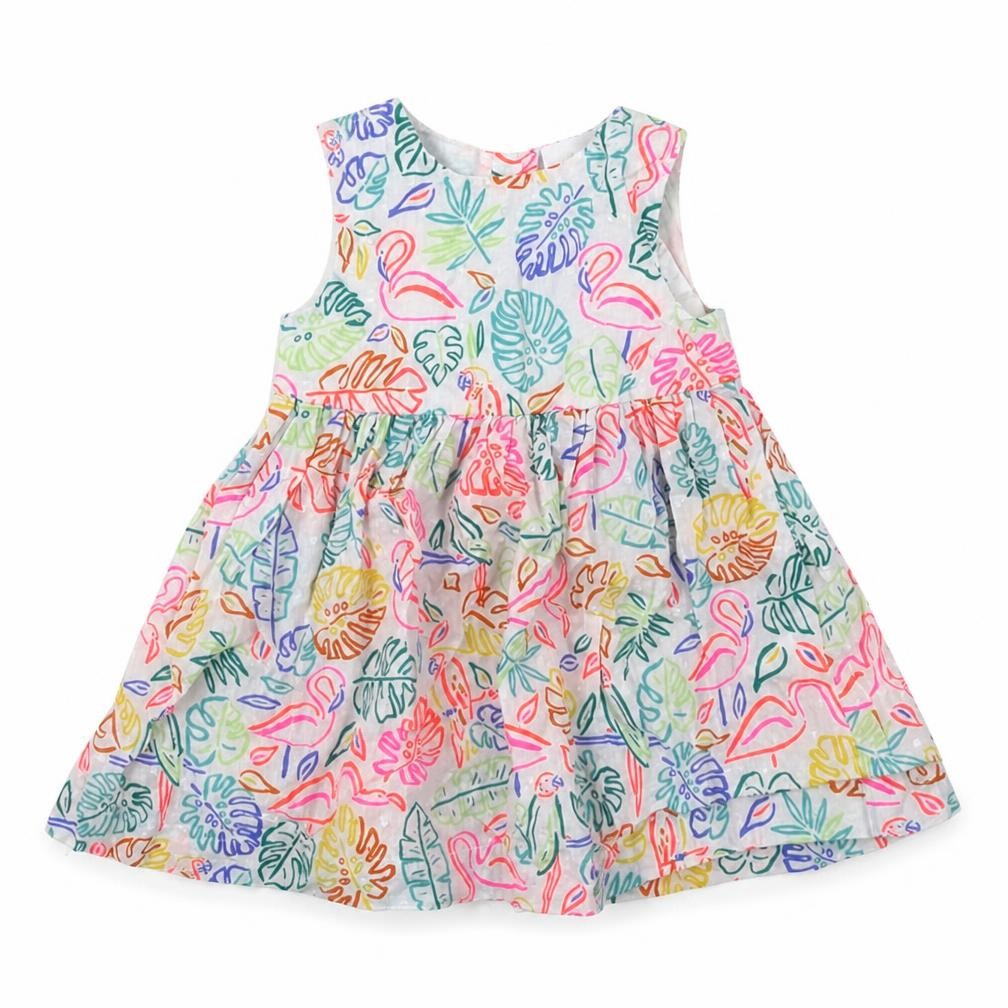 Bluezoo Girls White Floral  Skater Dress  Size 3-6 Months