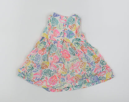 Back view of Bluezoo girls’ white floral skater dress, size 3-6, months