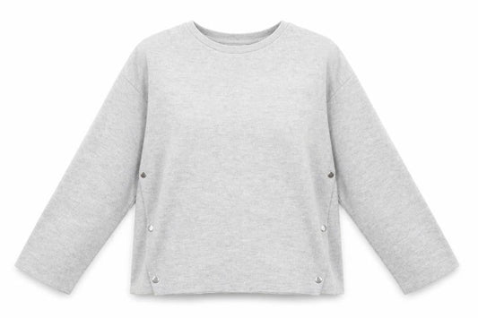 Front view of Zara women’s grey knit jumper, size S