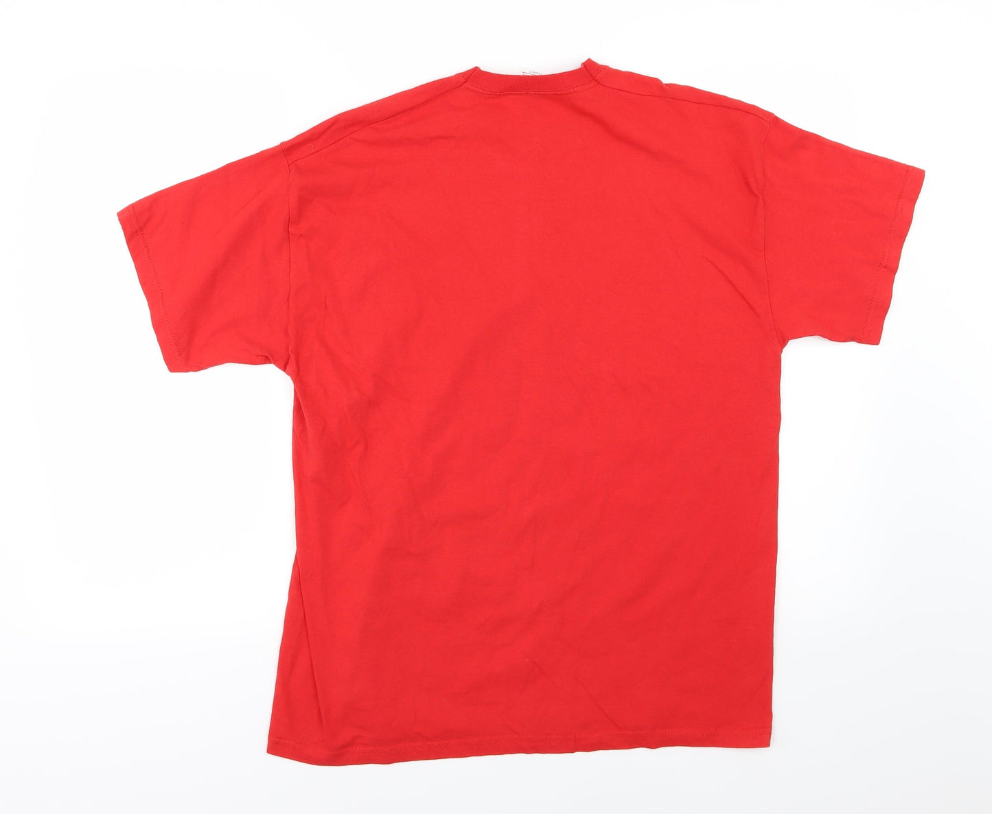 Fruit of the Loom Mens Red  Jersey  T-Shirt Size L  - Santa