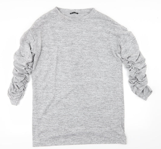 Zara Womens Grey  Jersey Pullover Jumper Size S