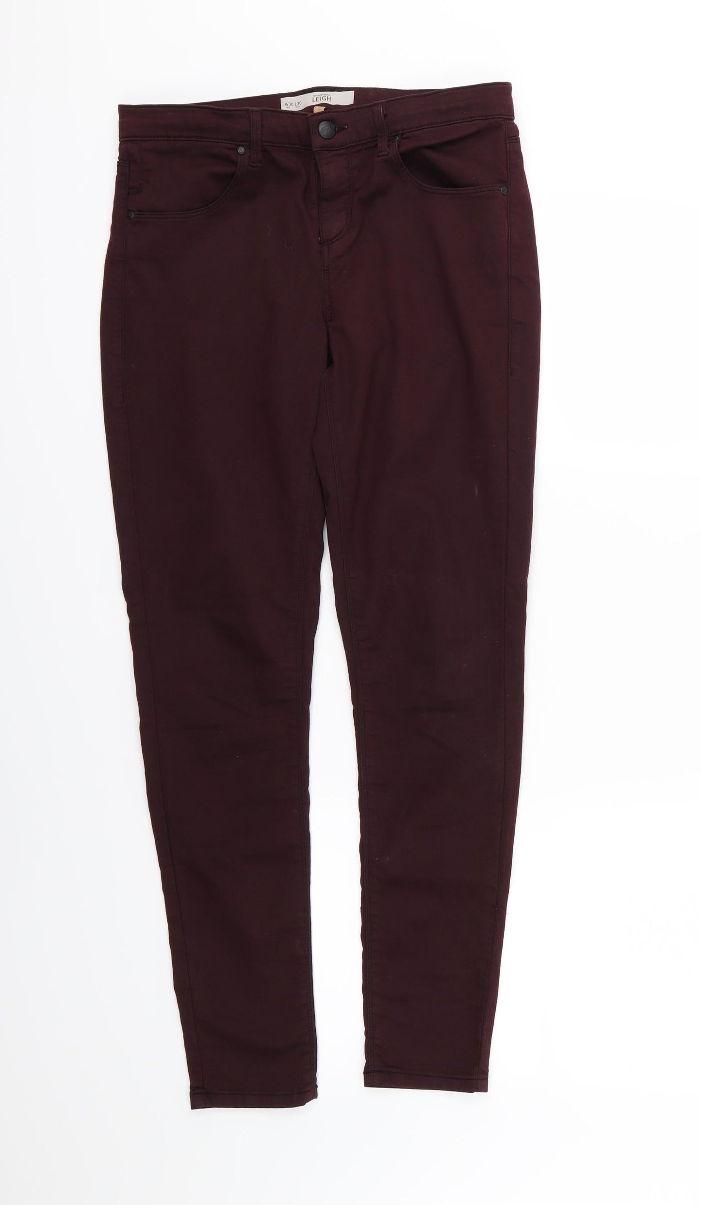 Topshop Womens Purple  Denim Skinny Jeans Size 30 L30 in