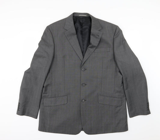 NEXT Mens Grey Striped Rayon Jacket Suit Jacket Size 44