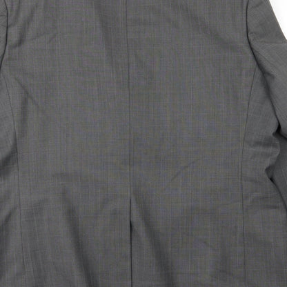 Brand and care label for Next men’s grey striped rayon jacket suit jacket, size 44