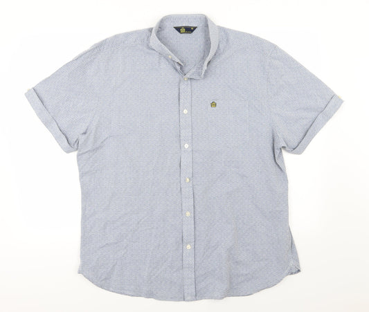 Admiral Mens Blue  Woven  Button-Up Size XL