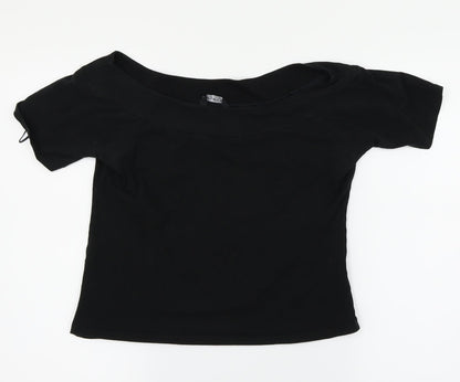 Additional front view of Select women’s black basic t-shirt, size UK 14