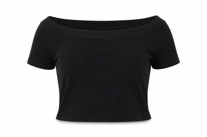 Front view of Select women’s black basic t-shirt, size UK 14