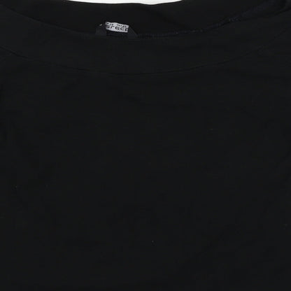 Brand and care label for Select women’s black basic t-shirt, size UK 14