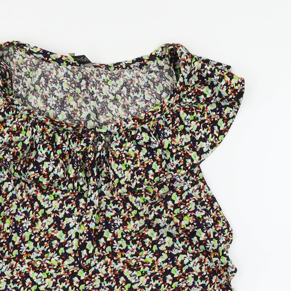 Topshop Womens Multicoloured Floral  Basic Blouse Size 10