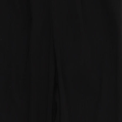 Close-up detail of Misguided women’s black dress pants trousers, size UK 10