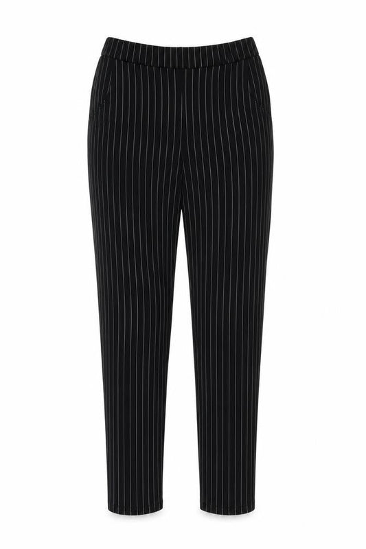 PRETTYLITTLETHING Womens Black Striped  Dress Pants Trousers Size 10