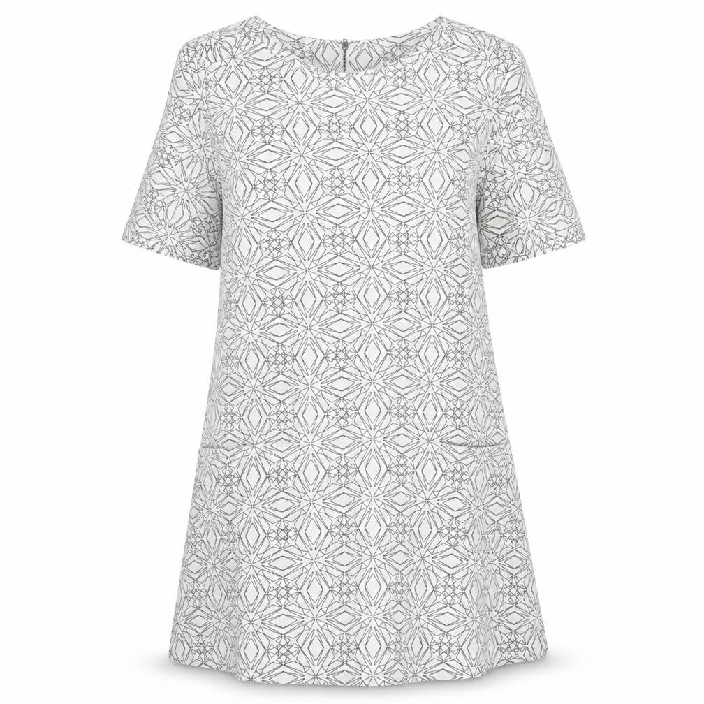 NEXT Womens White Argyle/Diamond  A-Line  Size 12