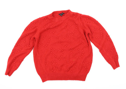 Additional front view of Dorothy Perkins women’s red polka dot jumper, size UK 12