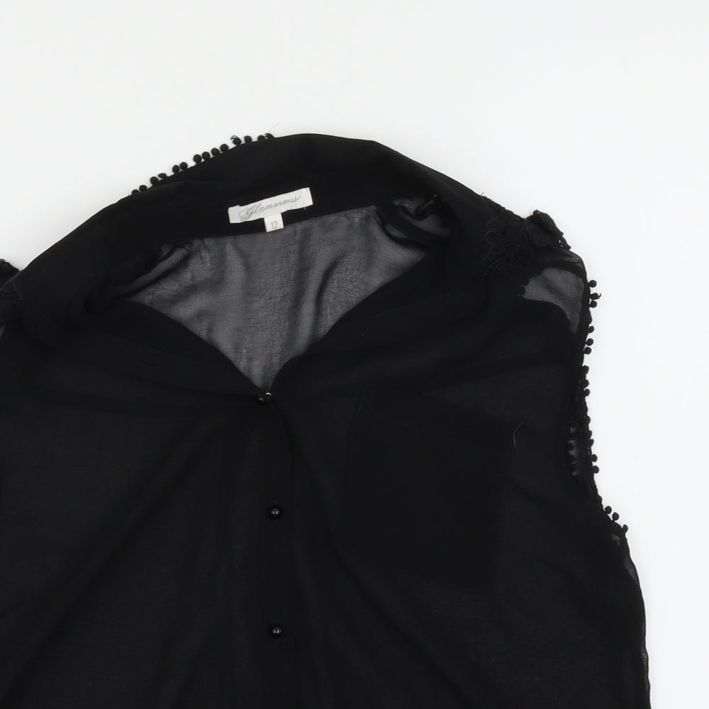 Glamorous Womens Black   Basic Blouse Size 12