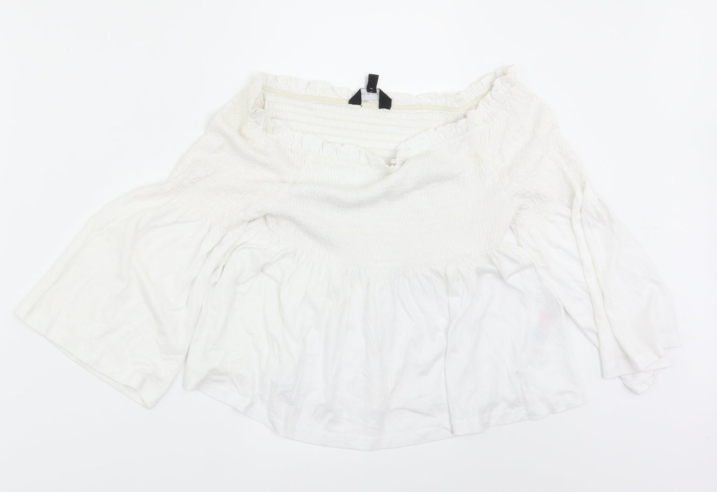 New Look Womens White   Cropped Blouse Size 10