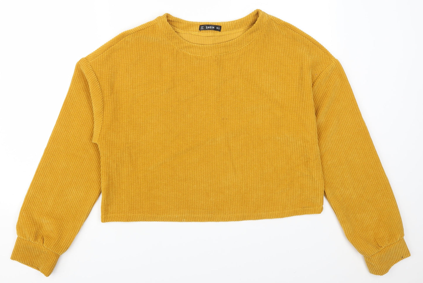 SheIn Womens Orange  Corduroy Pullover Sweatshirt Size M