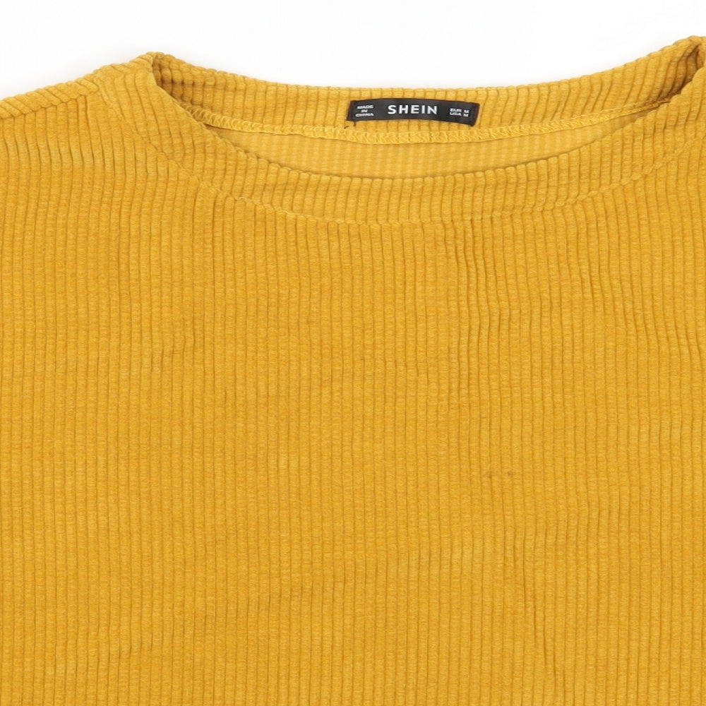 SheIn Womens Orange  Corduroy Pullover Sweatshirt Size M