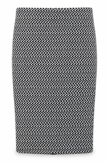 Front view of Pull&Bear women’s grey geometric straight & pencil skirt, size L