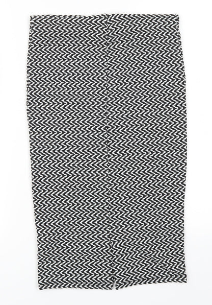 Back view of Pull&Bear women’s grey geometric straight & pencil skirt, size L