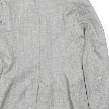 Brand and care label for Zara women’s grey jacket suit jacket, size XS