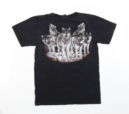 Back view of Wild boys’ black basic t-shirt, size S