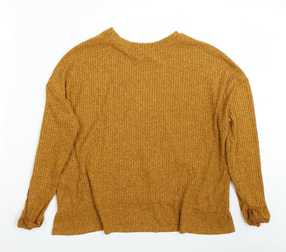 Back view of Primark women’s yellow basic t-shirt, size L
