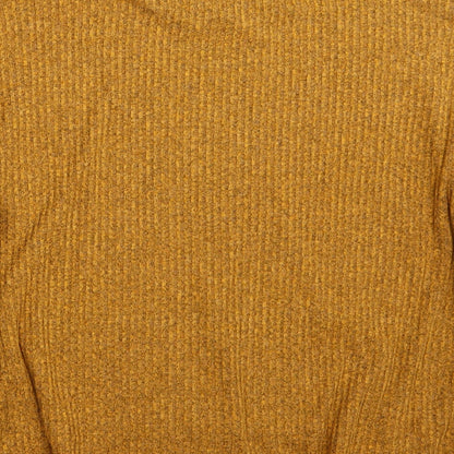 Brand and care label for Primark women’s yellow basic t-shirt, size L