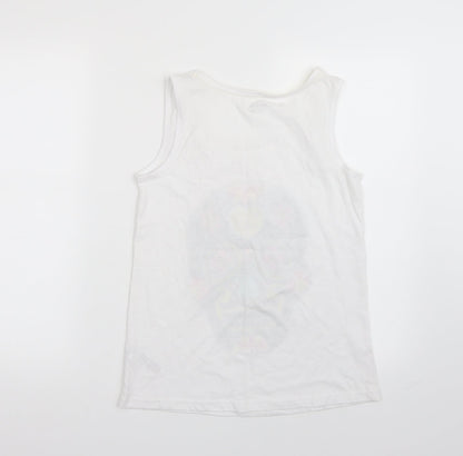 Back view of Pep&Co women’s white basic tank, size UK 8