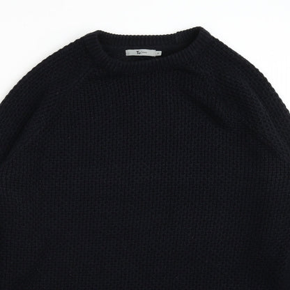 Close-up detail of Tu women’s black jumper, size M