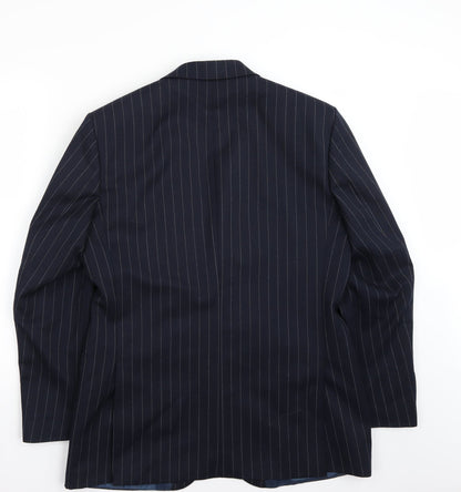 Back view of Ashton & gunn men’s blue striped jacket suit jacket, size 40