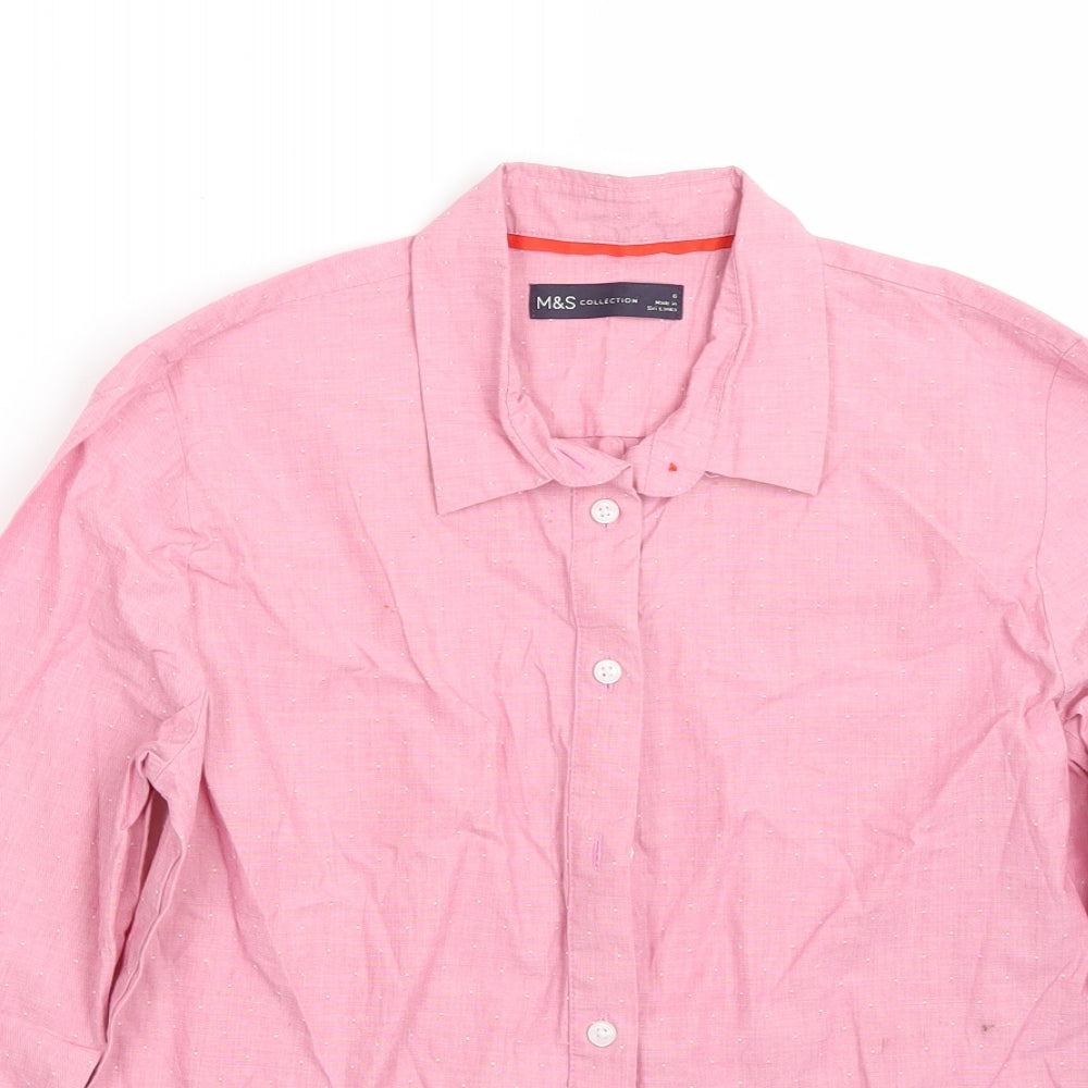 Marks and Spencer Womens Red   Basic Button-Up Size 6