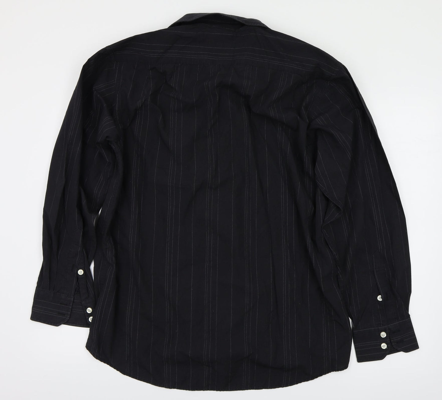 blue lake Mens Black Striped   Button-Up Size L