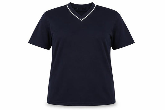 Front view of Magneto women’s blue basic t-shirt, size XL