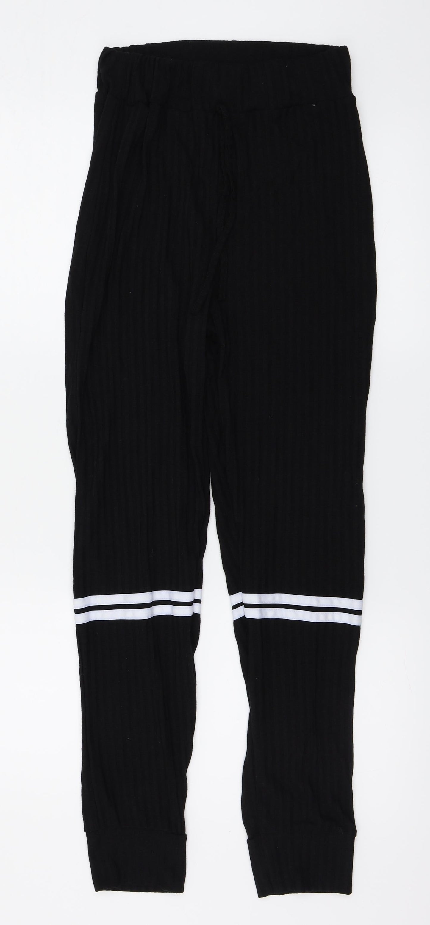 PRETTYLITTLETHING Womens Black   Trousers  Size M L26 in